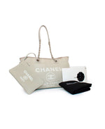 Bolsa tote Chanel Deauville mediana gris