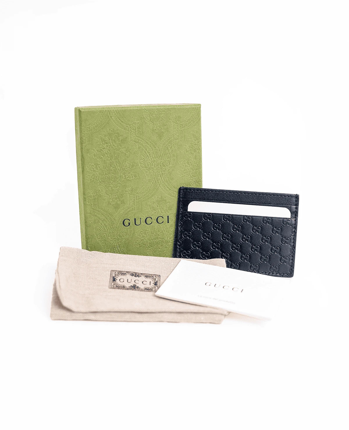 Tarjetero Microguccissima de piel color negro