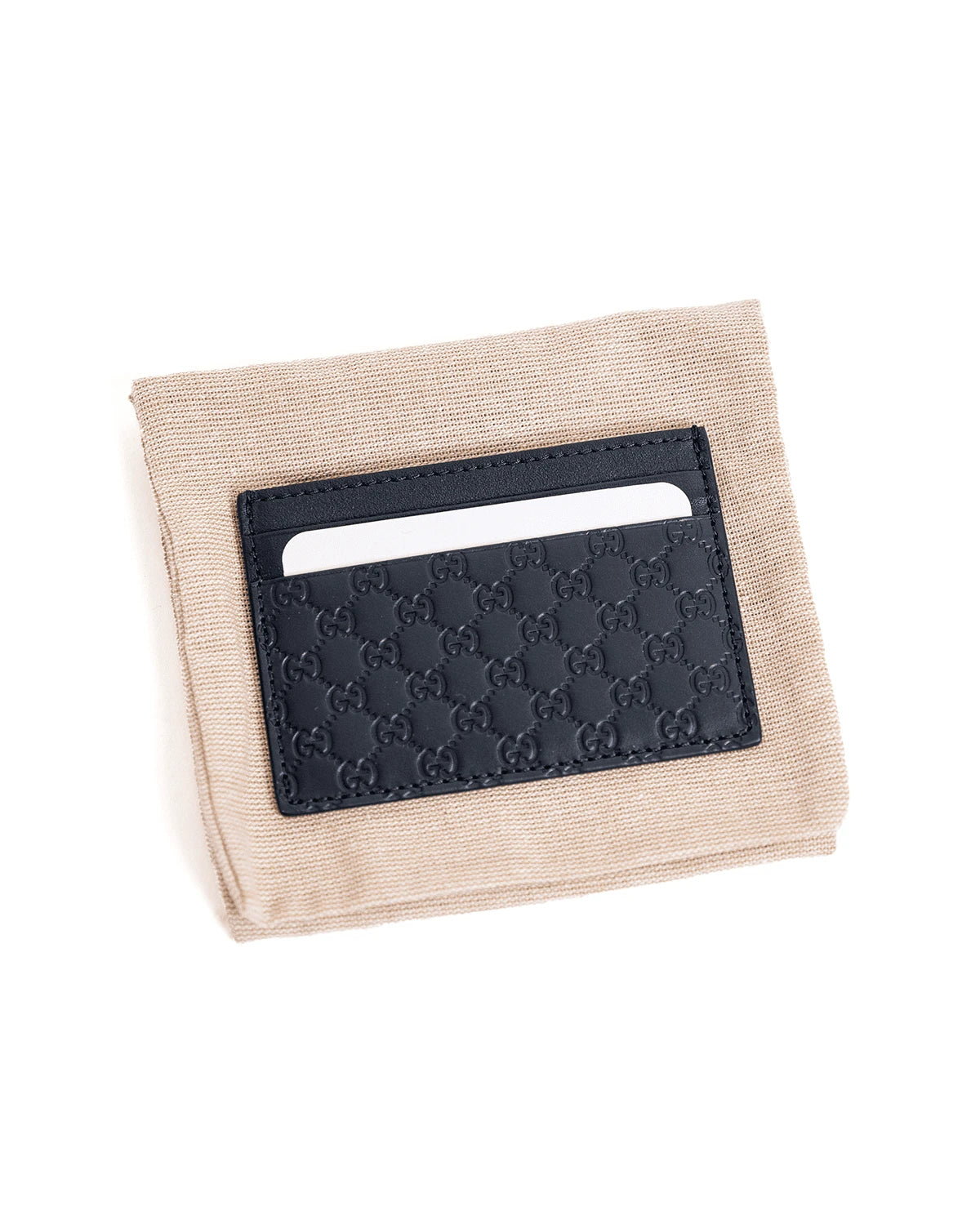 Tarjetero Microguccissima de piel color negro