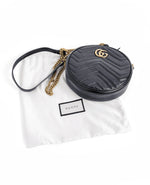 Bolsa de hombro redonda mini GG Marmont negra