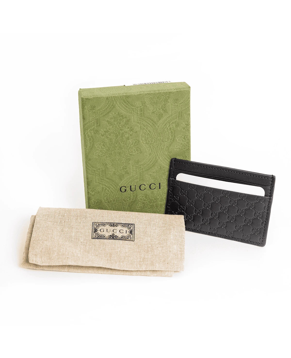 Tarjetero Microguccissima de piel color chocolate