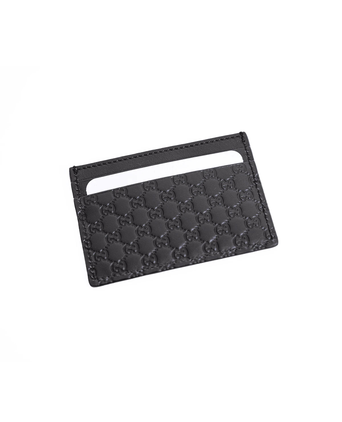 Tarjetero Microguccissima de piel color chocolate