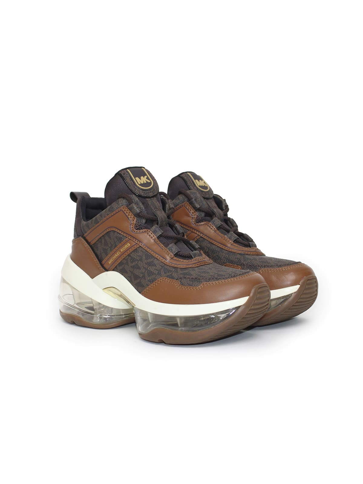 Tenis Olympia Trainer Extreme de piel con logotipo café