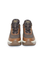 Tenis Olympia Trainer Extreme de piel con logotipo café