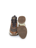 Tenis Olympia Trainer Extreme de piel con logotipo café