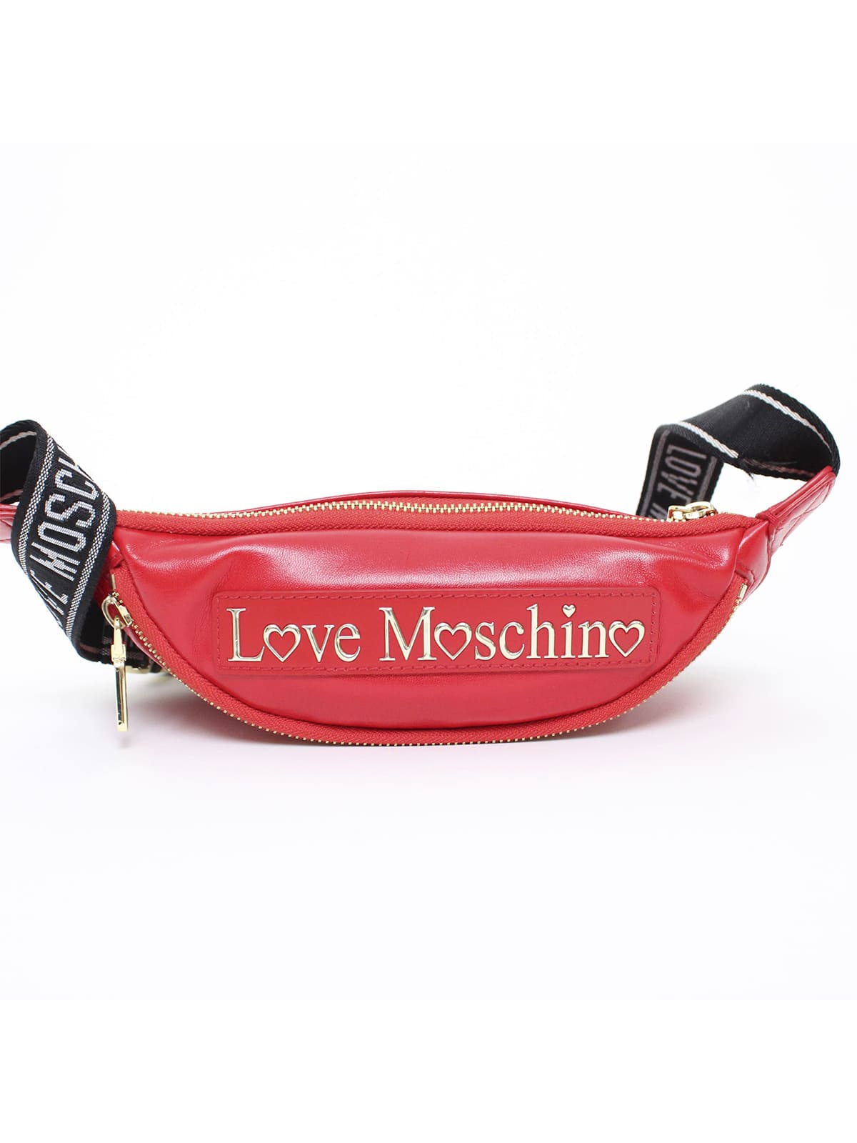 Cangurera roja Love Moschino de piel sintética acolchada