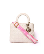 Strap Dior Canvas bordado color rosa y blanco