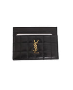 Tarjetero Yves Saint Laurent negro en piel matelassé